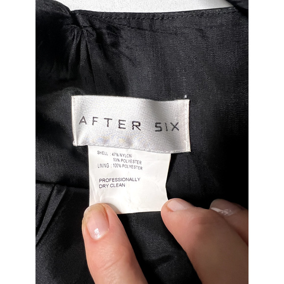 After Six Gown Womens Sz 14 Black Tan Taffeta Bodice Cocktail Sleeveless Dress - Picture 3 of 10